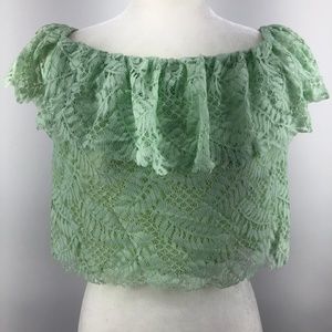 GUESS Sasha Off The Shoulder Lace Top Gleam top
